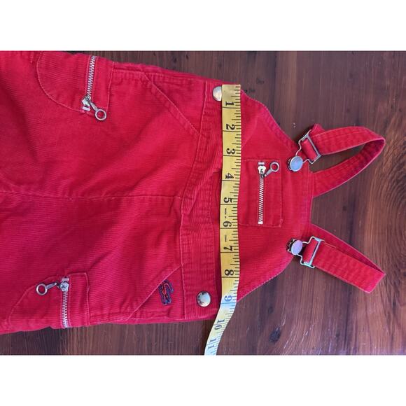 Izod Lacoste Vintage Red Corduroy Baby Overalls 9-12 Months - Picture 10 of 10